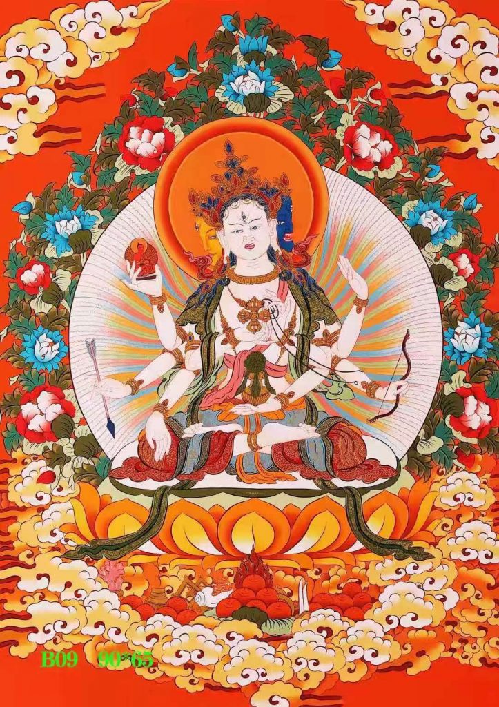 编号138-575136：彩绘唐卡-尊胜佛母（90*65CM左右）