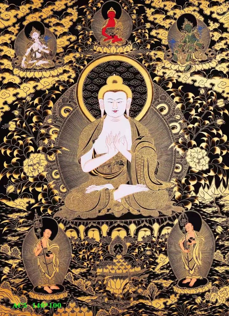 编号138-806909：黑金唐卡-大日如来（140*100CM左右）