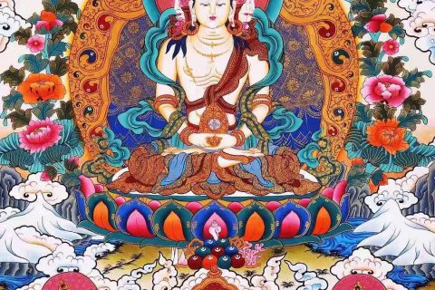 编号138-215937：彩绘唐卡-大日如来（70*50CM左右）
