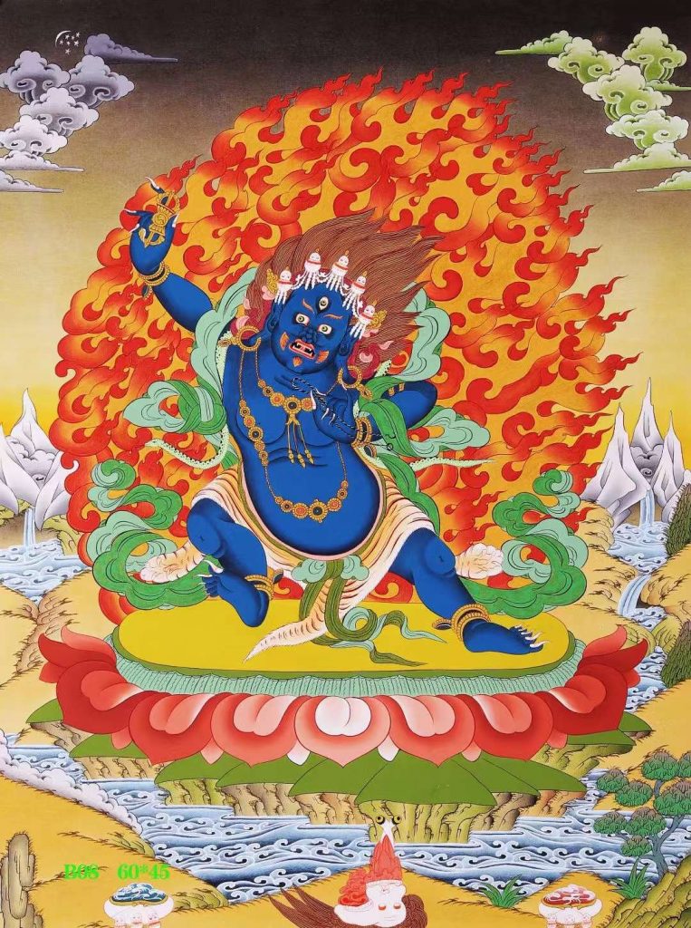 编号138-135119：彩绘唐卡-金刚手菩萨（60*45CM左右）