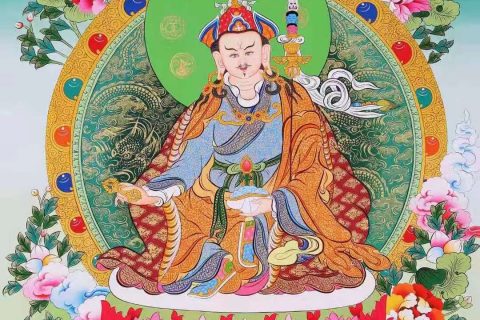 编号138-736781：彩绘唐卡-莲花生大师（67*50CM左右）