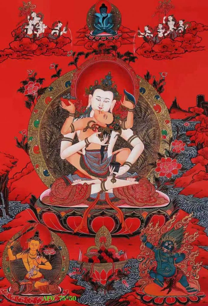编号138-876771：红金唐卡-金刚萨埵（75*50CM左右）