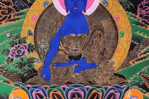 编号188-173703：彩绘唐卡-药师佛（60*44CM左右）