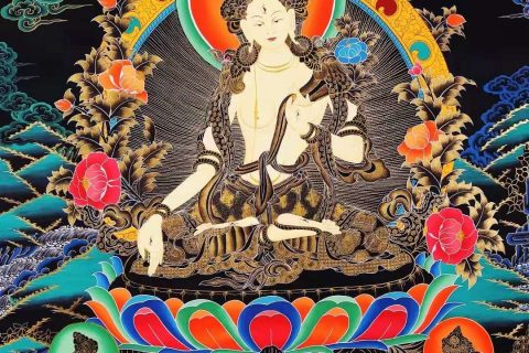 编号138-445888：黑金唐卡-白度母（150*104CM左右）
