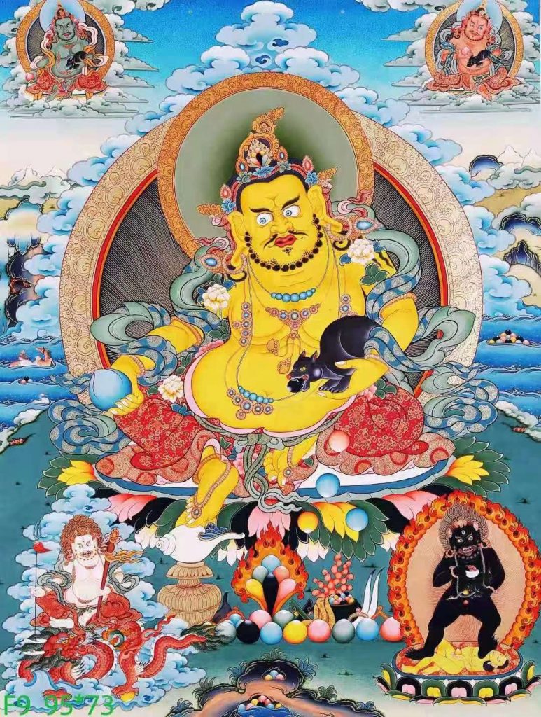 编号138-482845：彩绘唐卡-五方财神（95*73CM左右）