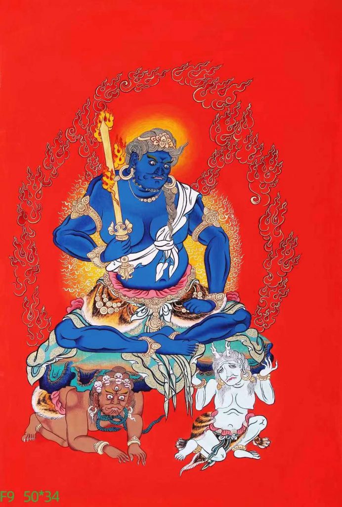 编号138-734128：红金唐卡-不动明王（50*34CM左右）