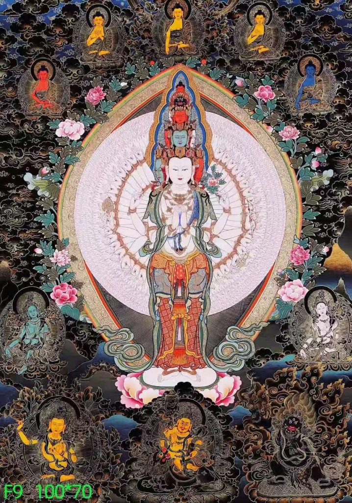 编号138-808916：彩绘唐卡-千手观音（100*70CM左右）