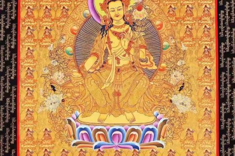 编号138-567844：黄金唐卡-普贤菩萨（68*50CM左右）