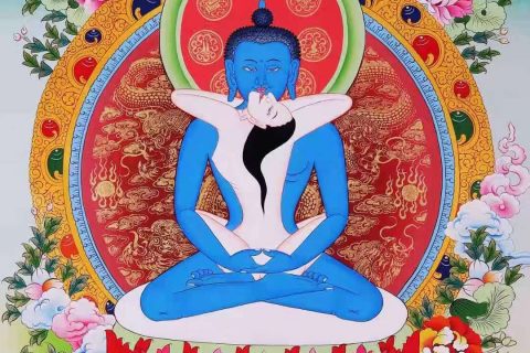 编号138-822873：彩绘唐卡-普贤王如来（67*50CM左右）