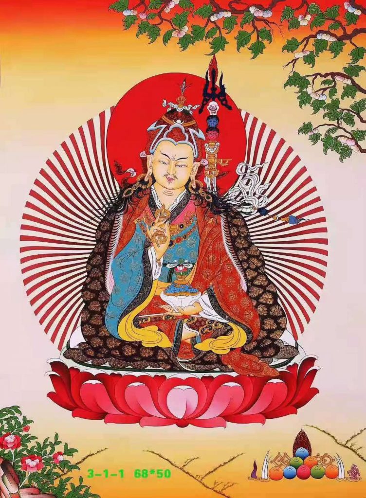 编号138-620881：彩绘唐卡-莲花生大士（68*50CM左右）
