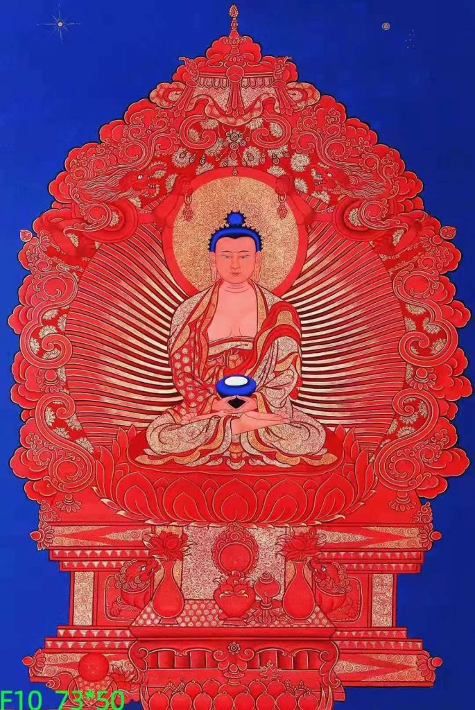 编号138-433728：红金唐卡-阿弥陀佛（73*50CM左右）