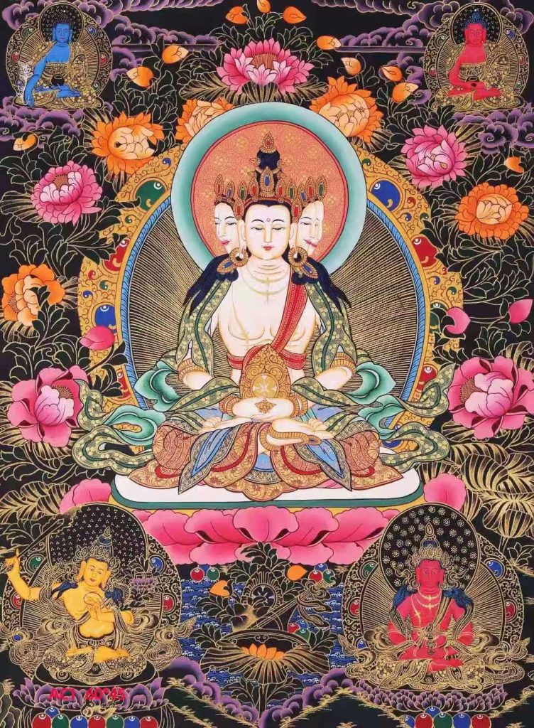 编号138-795803：黑金唐卡-大日如来（60*45CM左右）