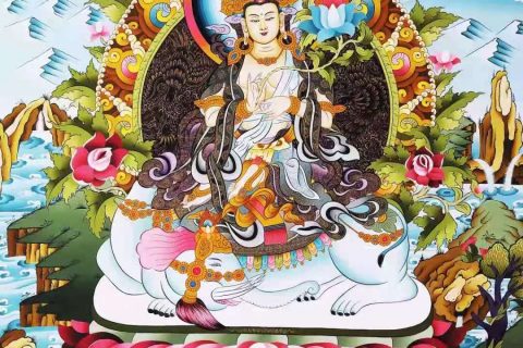 编号138-791060：彩绘唐卡-普贤菩萨（75*50CM左右）