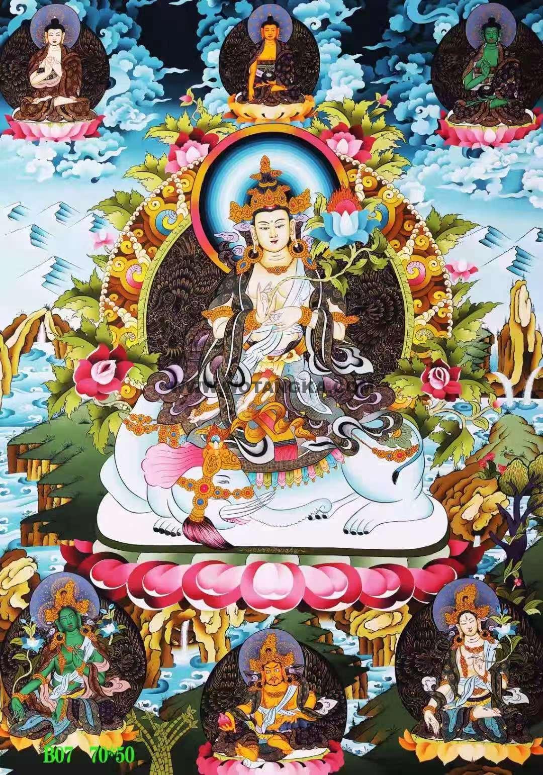 编号138-791060：彩绘唐卡-普贤菩萨（75*50CM左右）