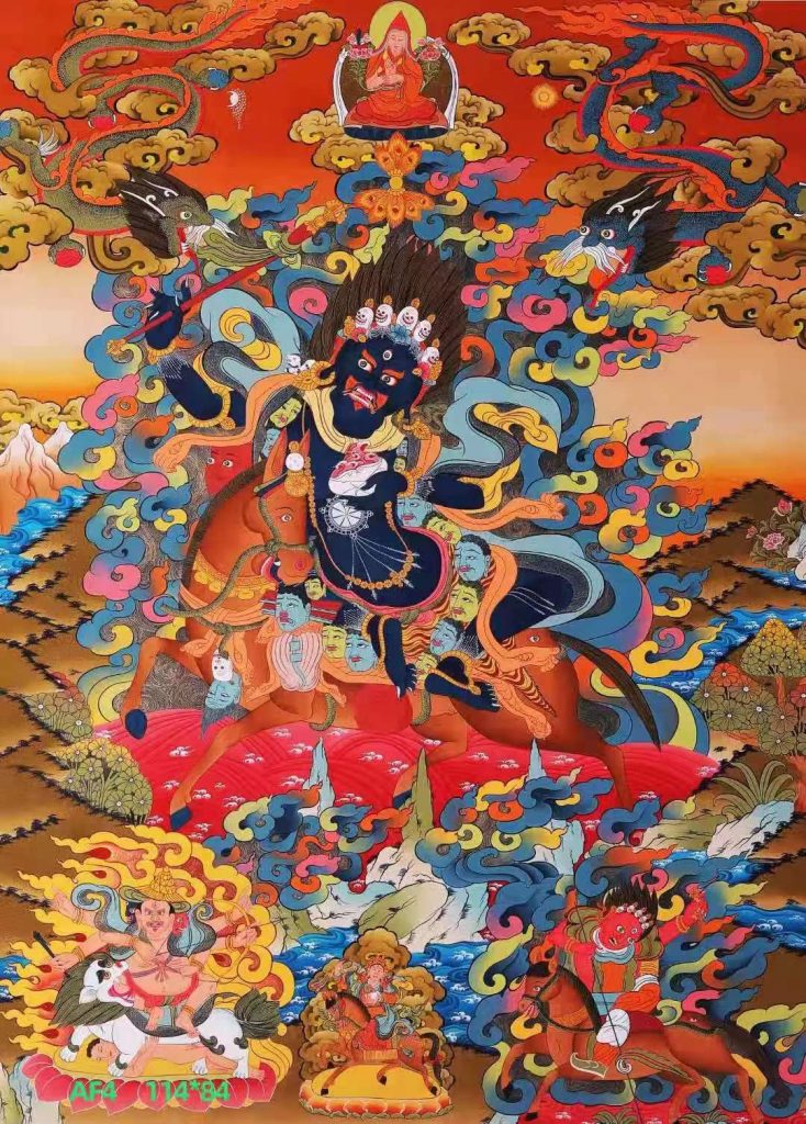 编号138-446306：彩绘唐卡-吉祥天母（114*84CM左右）