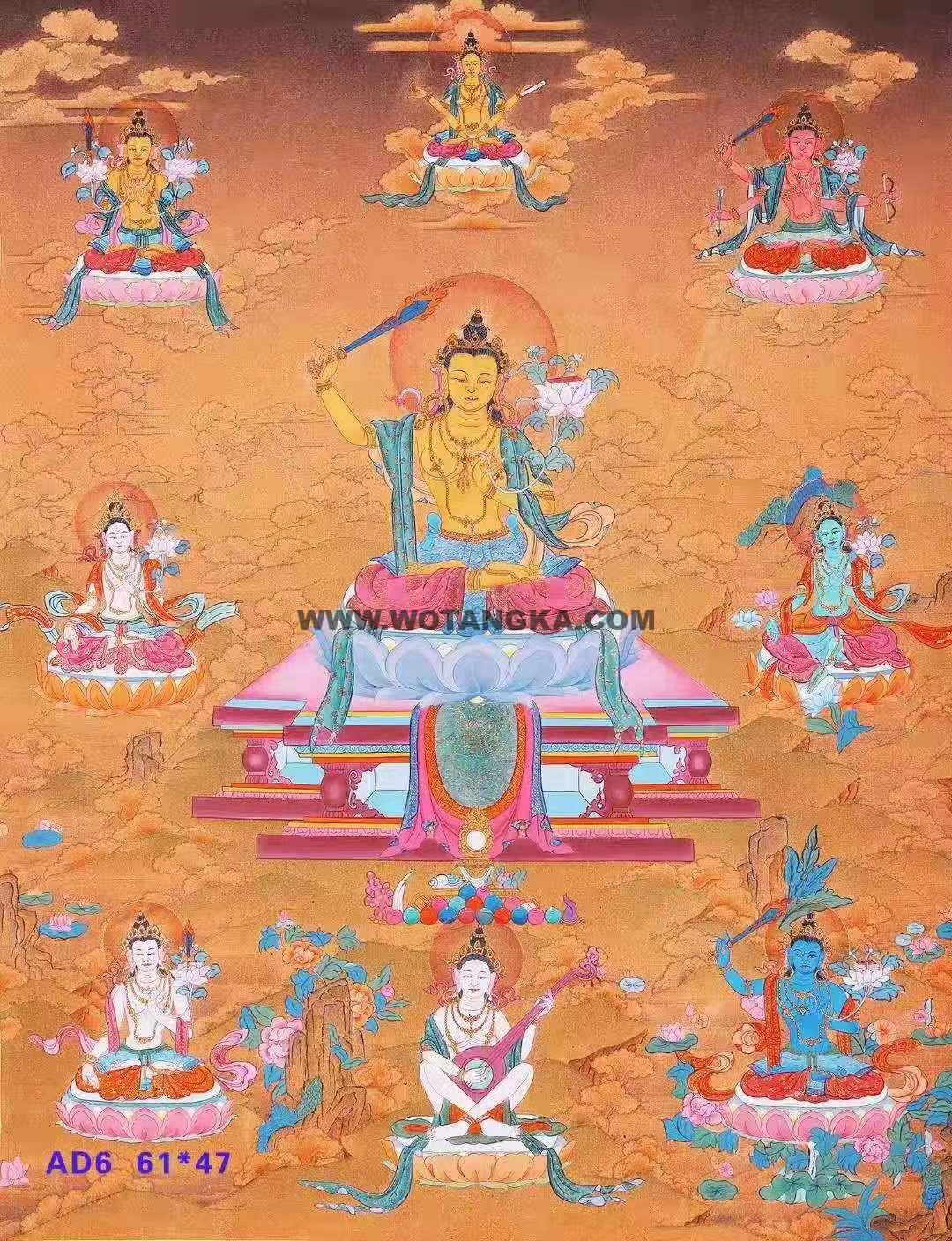 编号138-299580：彩绘唐卡-文殊菩萨（61*47CM左右）