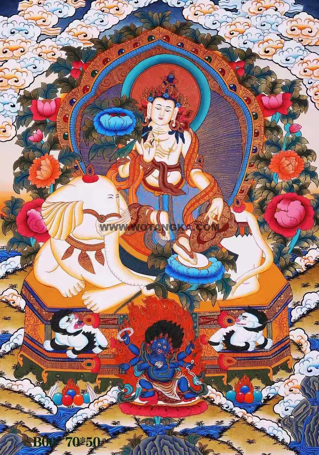 编号138-332821：彩绘唐卡-普贤菩萨（70*50CM左右）