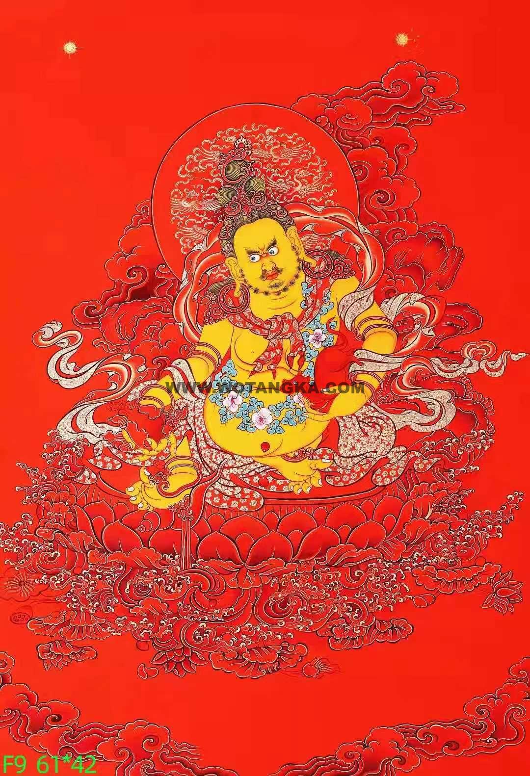 编号138-438181：红金唐卡-黄财神（61*42CM左右）