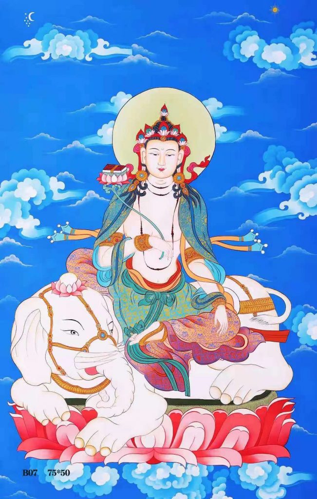 编号138-736382：彩绘唐卡-普贤菩萨（75*50CM左右）