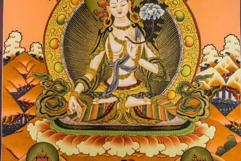 编号188-492013：彩绘唐卡-白度母（75*50CM左右）