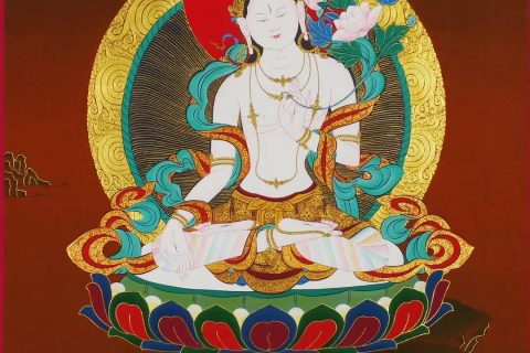 编号188-628261：红金唐卡-白度母（60*40CM左右）