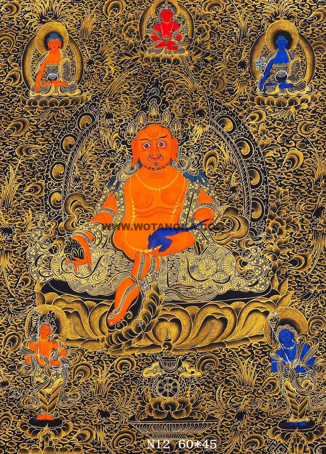 编号188-906646：黑金唐卡-黄财神（60*45CM左右）