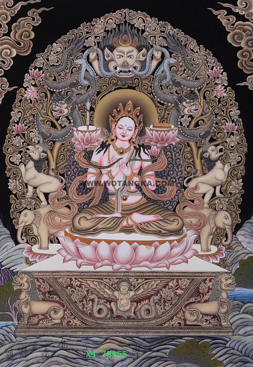 编号188-331842：彩绘唐卡-文殊菩萨（75*55CM左右）