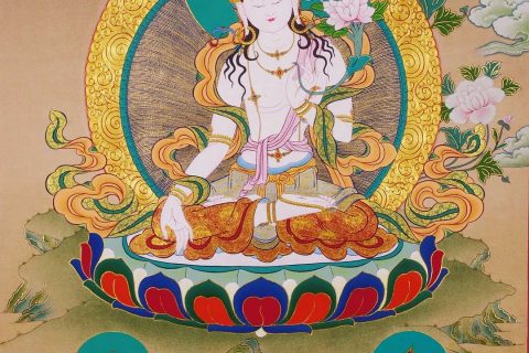 编号188-367208：彩绘唐卡-白度母（60*40CM左右）