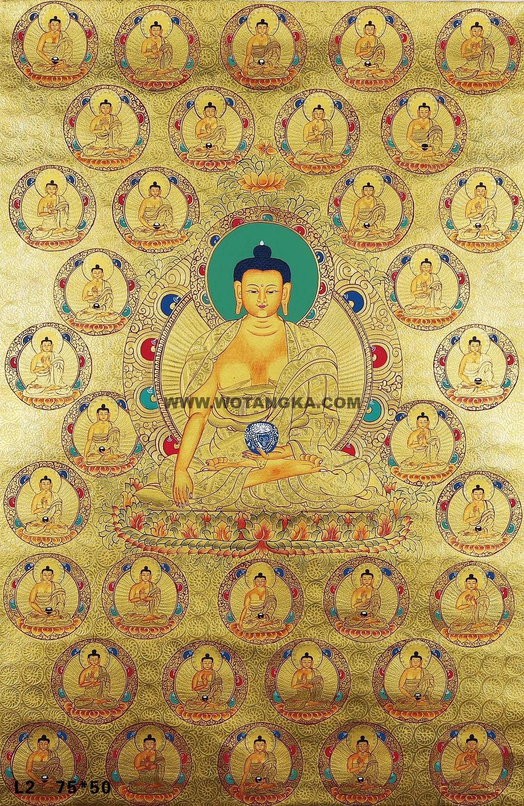 编号188-325606：黄金唐卡-释迦牟尼佛三十五佛（75*50CM左右）