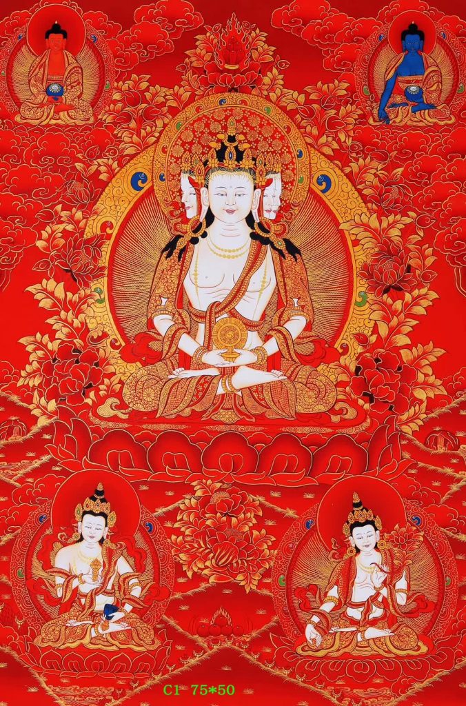编号188-646508：红金唐卡-大日如来（75*50CM左右）
