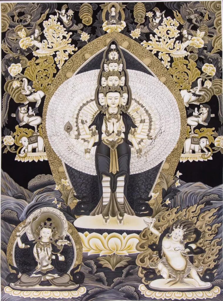 编号188-278433：彩绘唐卡-千手观音（60*40CM左右）