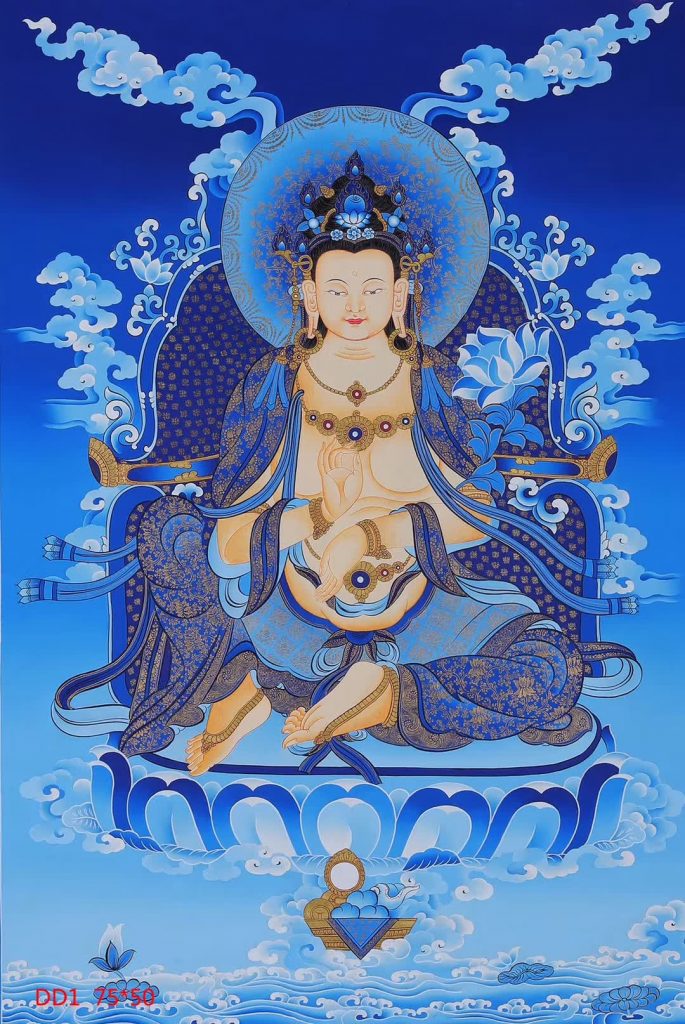 编号188-599131：蓝金唐卡-观音菩萨（75*50CM左右）