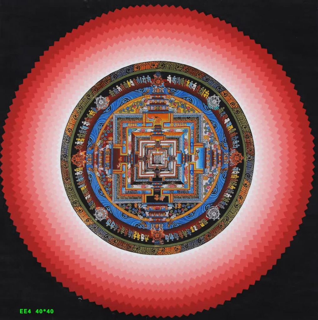 编号188-572638：彩绘唐卡-时轮金刚坛城（40*40CM左右）