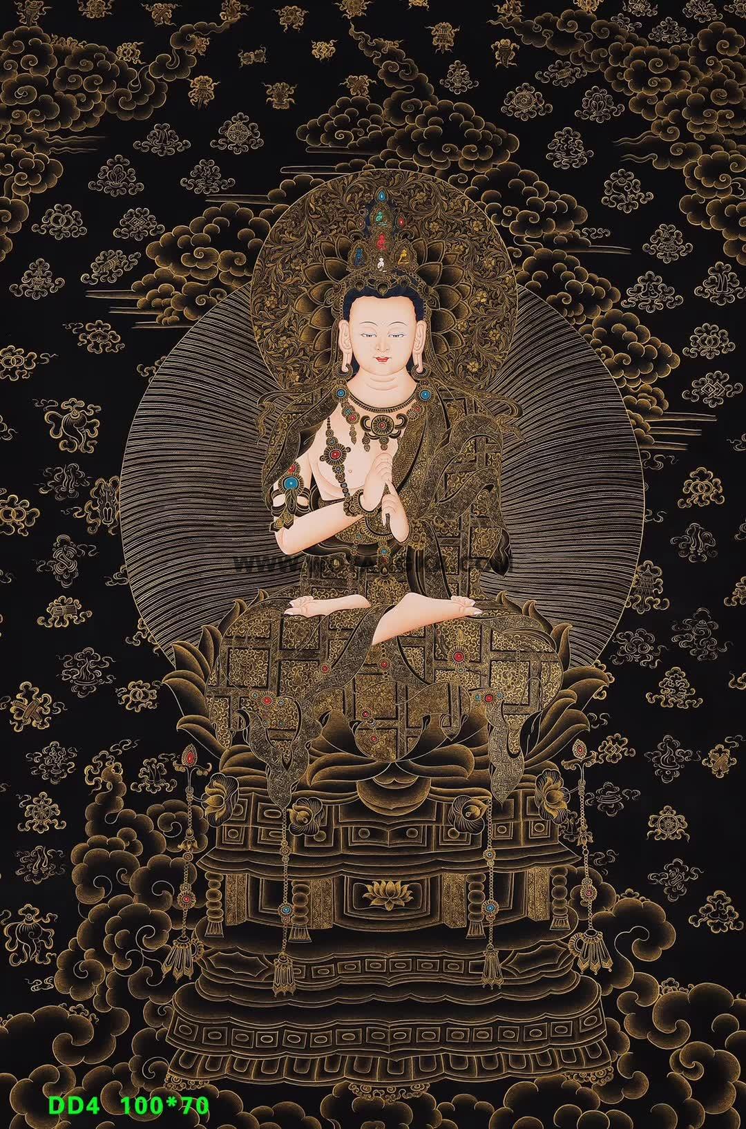 编号188-252818：黑金唐卡-大日如来（100*70CM左右）