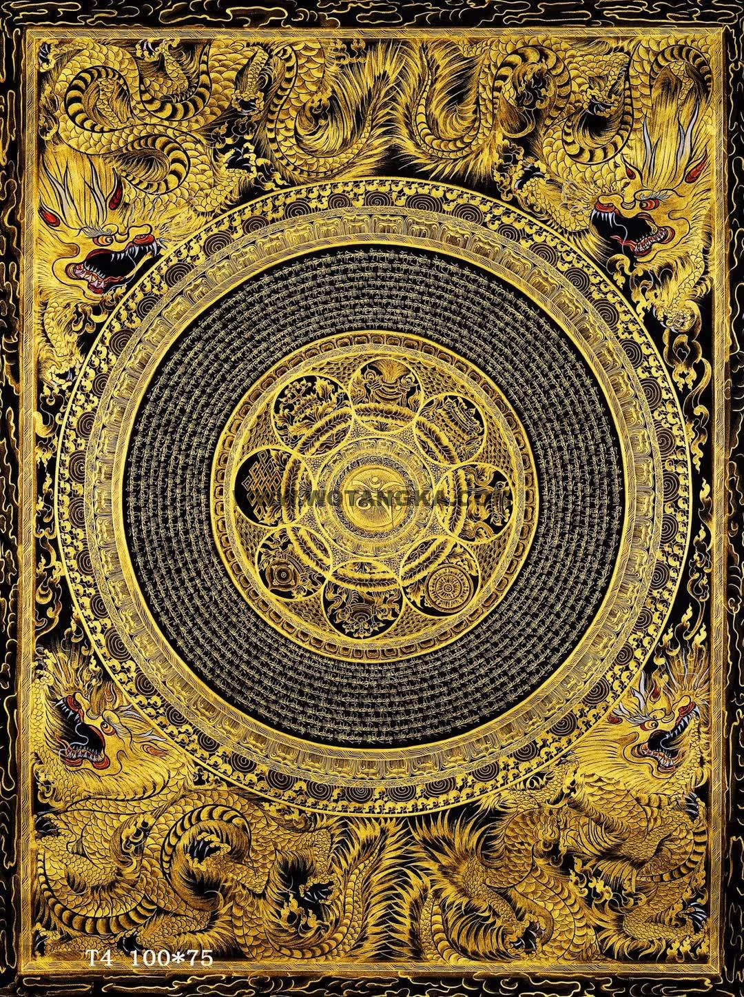 编号188-843549：黑金唐卡-吉祥八宝坛城（100*75CM左右）