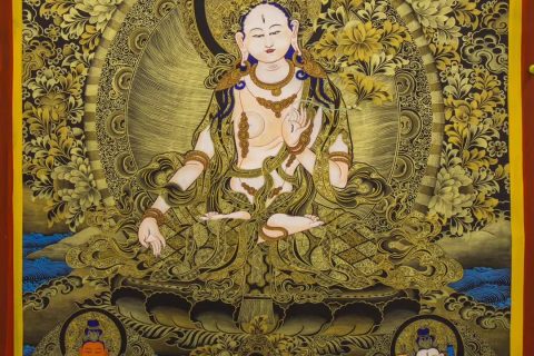 编号188-168409：彩绘唐卡-白度母（70*55CM左右）