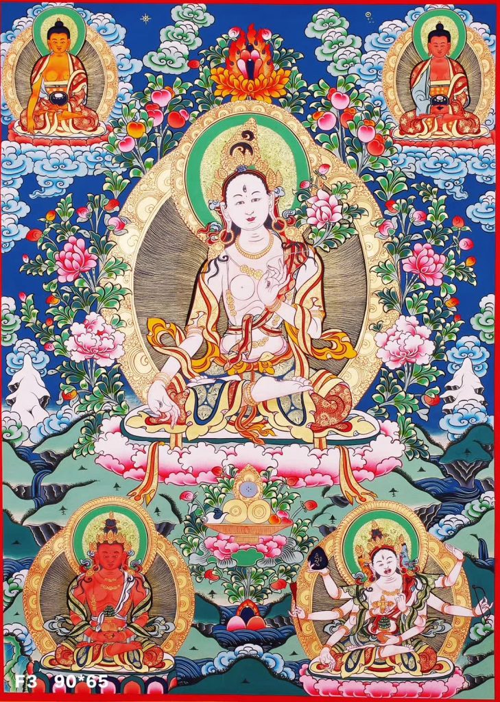 编号138-522799：彩绘唐卡-白度母（90*65CM左右）