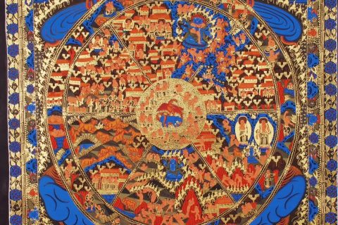 编号188-909641：彩绘唐卡-六道轮回（115*83CM左右）