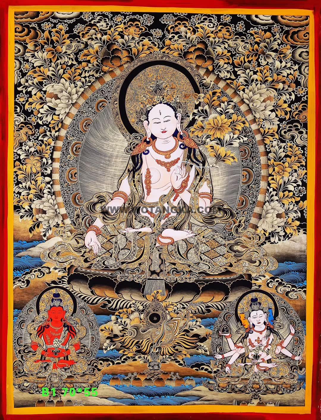 编号138-286367：彩绘唐卡-白度母（70*55CM左右）