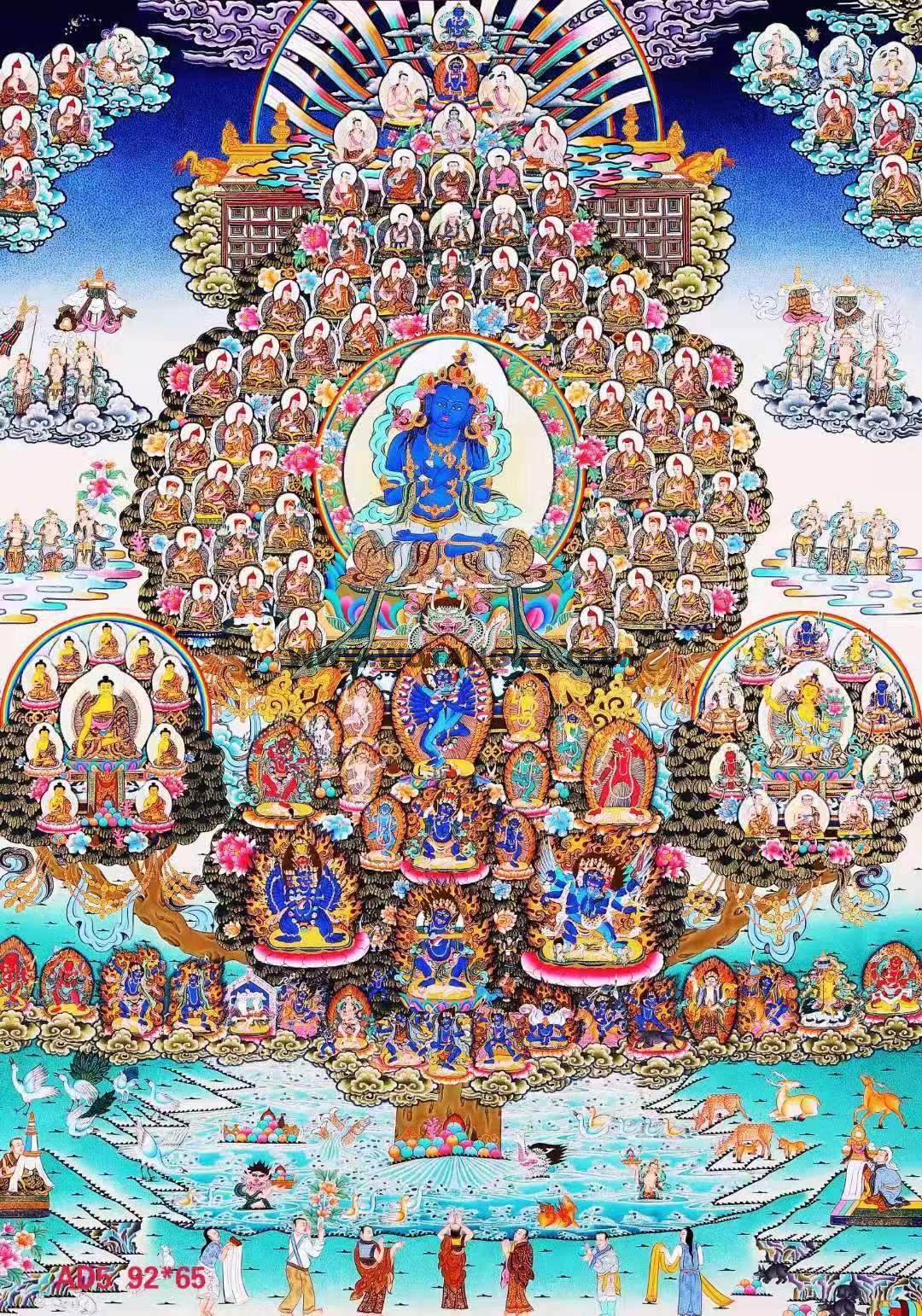 编号188-409358：彩绘唐卡-金刚总持佛（92*65CM左右） | 沃唐卡