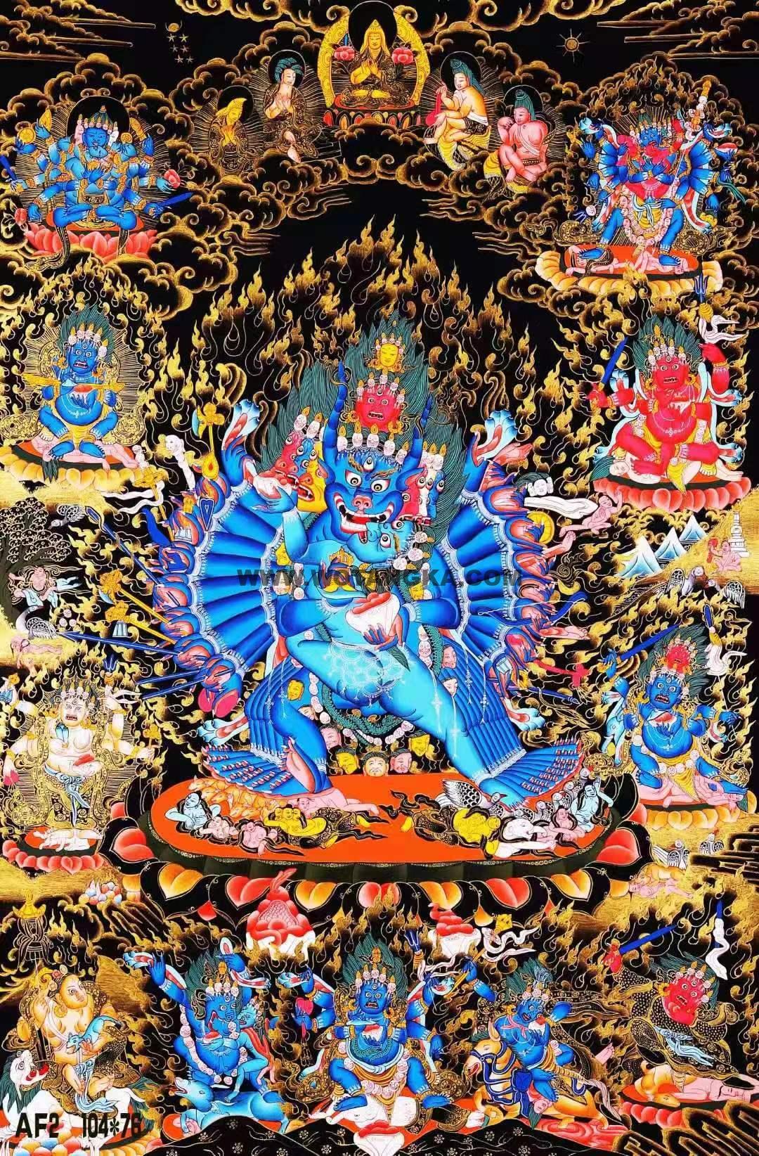 编号188-339707：黑金唐卡-大威德金刚（104*76CM左右）