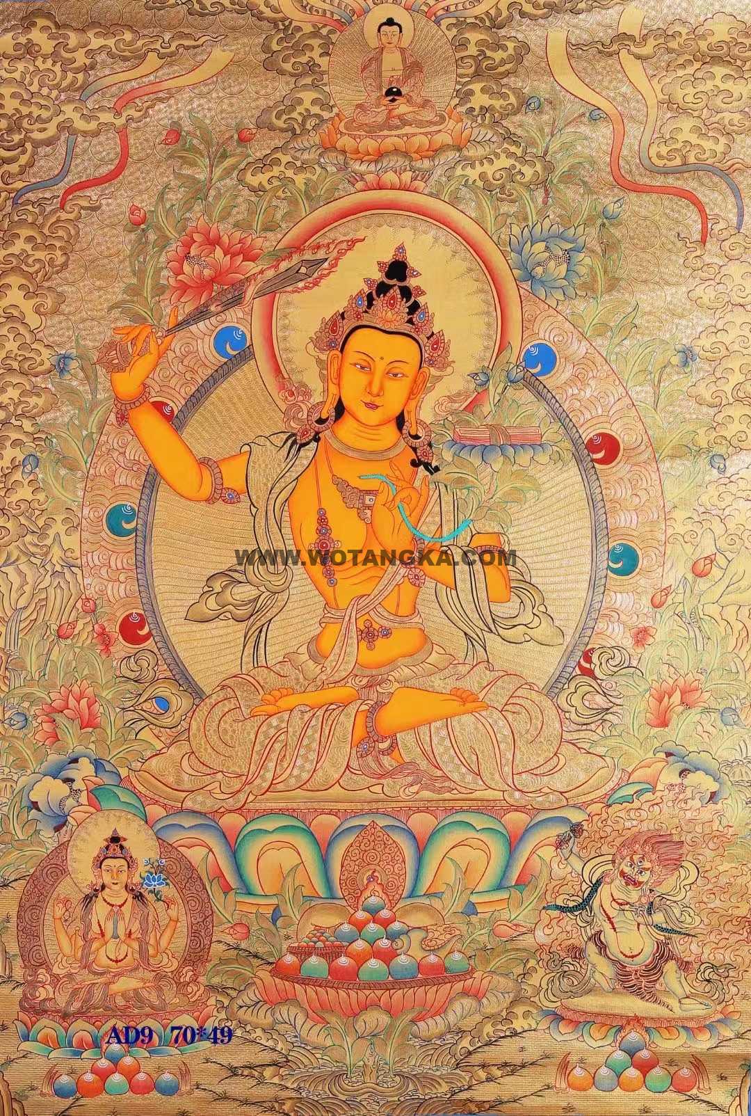 编号188-409760：黄金唐卡-文殊菩萨（70*49CM左右）