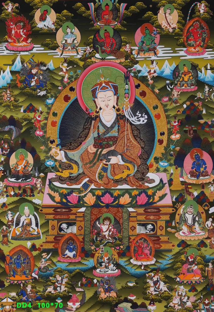 编号188-112796：彩绘唐卡-莲花生大士·莲师八相（100*70CM左右）