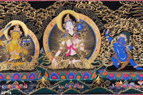 编号188-202769：黑金唐卡-白度母（45*78CM左右）
