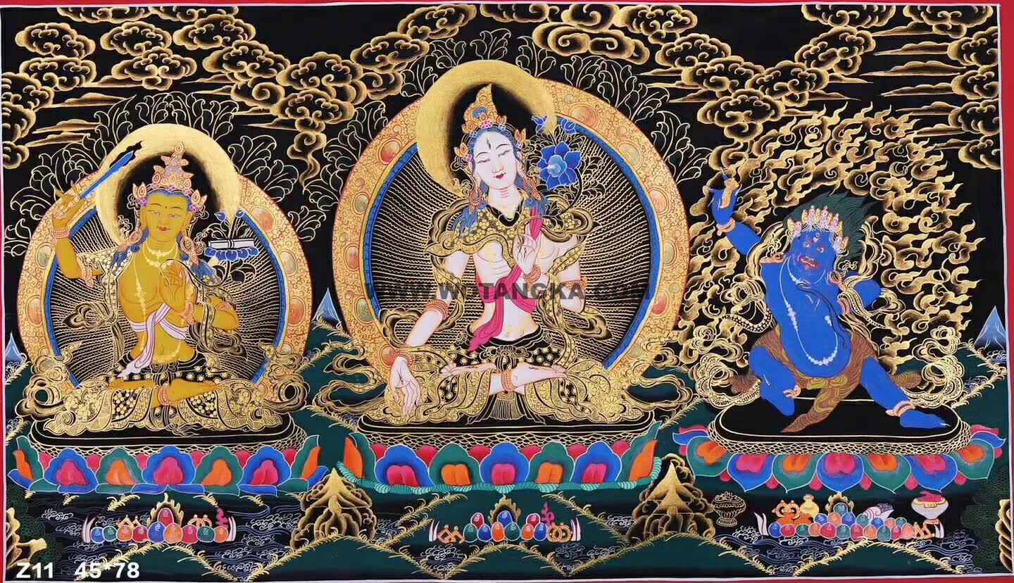 编号188-202769：黑金唐卡-白度母（45*78CM左右）
