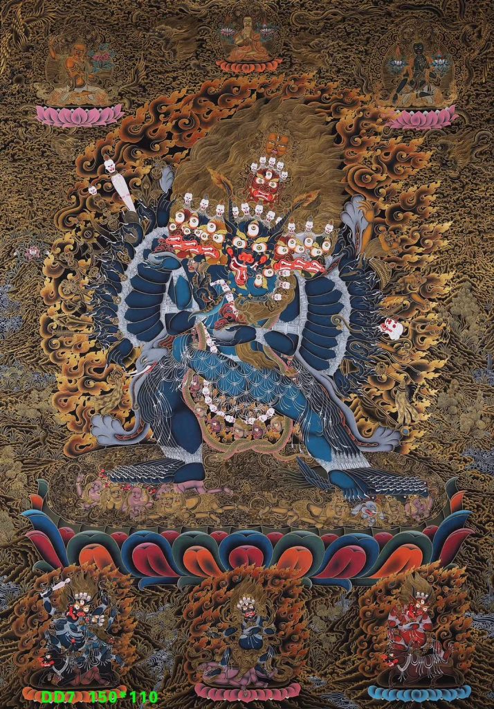 编号188-183916：彩绘唐卡-大威德金刚（150*110CM左右）