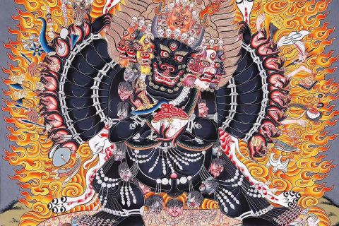 编号188-312530：彩绘唐卡-大威德金刚（70*51CM左右）