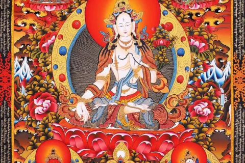 编号188-180990：红金唐卡-白度母（100*70CM左右）
