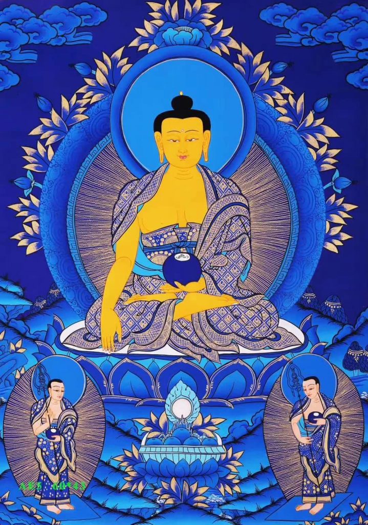 编号188-857137：蓝金唐卡-释迦牟尼佛（60*43CM左右）