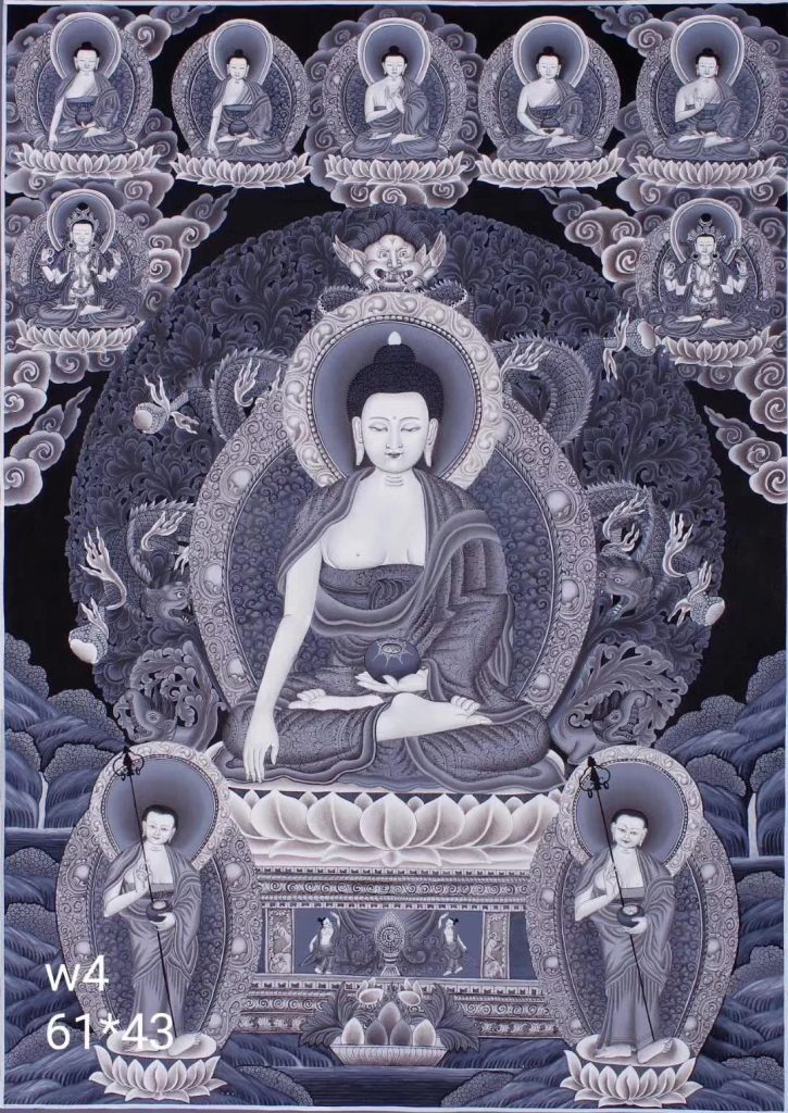 编号138-387010：彩绘唐卡-释迦牟尼佛（61*43CM左右）